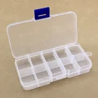 10 Slots Clear Plastic DIY Divider Container Box Electronic Components Storage Box