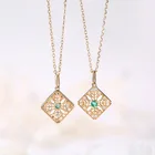 Wholesale 14k gold jewelry vintage emerald pure gold pendant