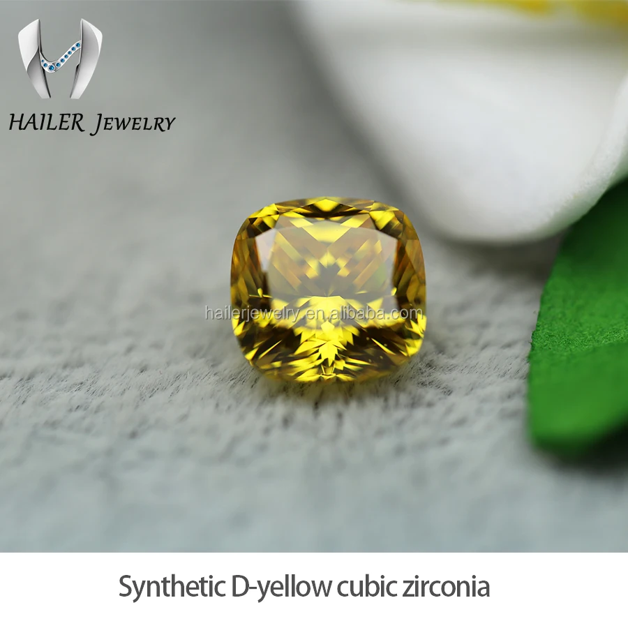 5a dark yellow cushion cubic zirconia cz gems