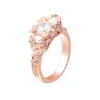 Unique design 2019 new environmental copper material plating rose gold couple ring white zircon diamond wedding ring