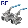 RF Sanitary Stainless Steel 3 Piece Ball Valve For Food And Beverage Low Platform
