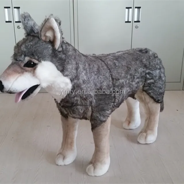 grey wolf plush toy promotional custom stuffed plush wolf animal