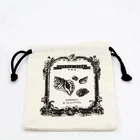 Customized Logo Printing Drawstring Recycled Handmade 100% Cotton Jewelry pouch