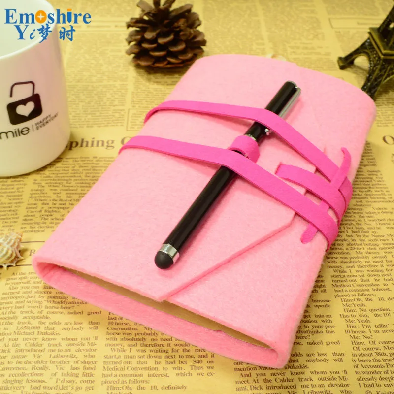 Emoshire Felt retro loose-leaf creative hand-made notebook business Korean manual DIY diary (2)