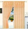 100% polyester satin printing window curtain with fashion valance with taffeta liner,tassels