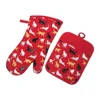 New Style High Quality Silicone Printed Design silicone oven mitt pot holder set bbq grill gloves
