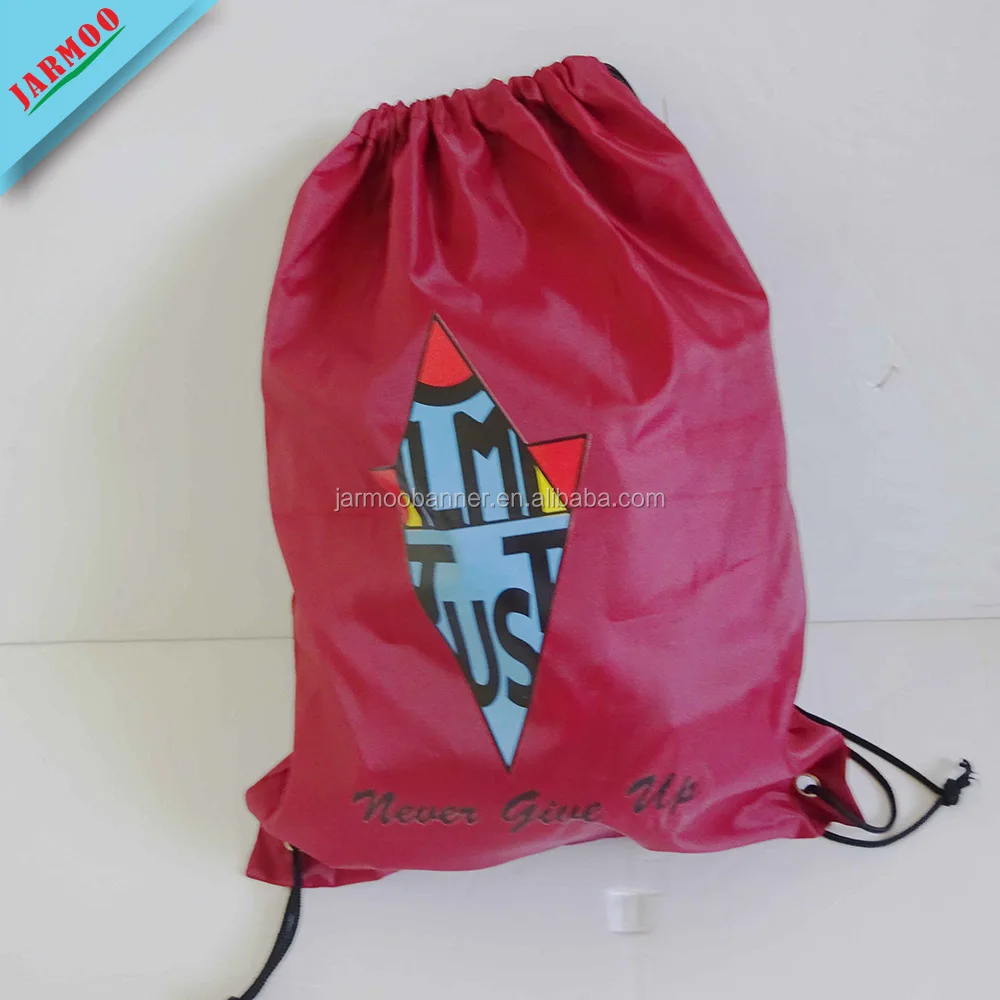 cheap promotional logo printed jute drawstring bag