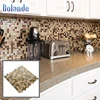 300*300mm irregular spanish mosaic tiles backsplash brown and silver glass mosaic tile for kitchen