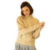 P18B122HX High collar cashmere sweater basic pullover pure cashmere sweater