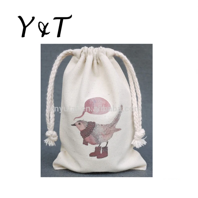 promotional cotton drawstring bag/custom logo cotton canvas rope