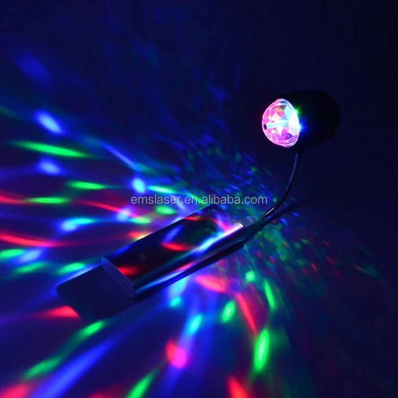 usb mini magic ball colorful stage lights rotating disco party