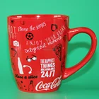 12oz Red color Bullet shape ceramic coffee mug for promotion