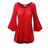 Women Fashion Dress Tunics Gowns Red Top Long Sleeve Custom Dress