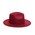 Winter Autumn Wide Brim Fashion Jazz Cap Panama Vintage Fedora Hat Wool Felt Hat Blank Wholesale