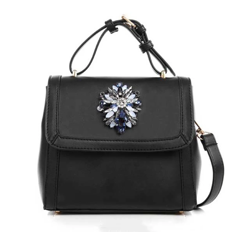 GAINA Fashion PU Leather Ladies Luxury Crystal Shoulder Bags Casual Handbags For Women 2015 Large Room Women Bags A409A