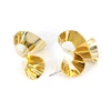 JuJia Stock Brand New Shine Earrings Wholesale Smooth Gold Silver Curl Stud Earrings For Women