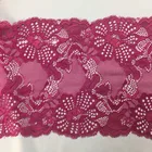 18cm stretch jacquard ground net nylon spandex elastic lace fabric for lingerie