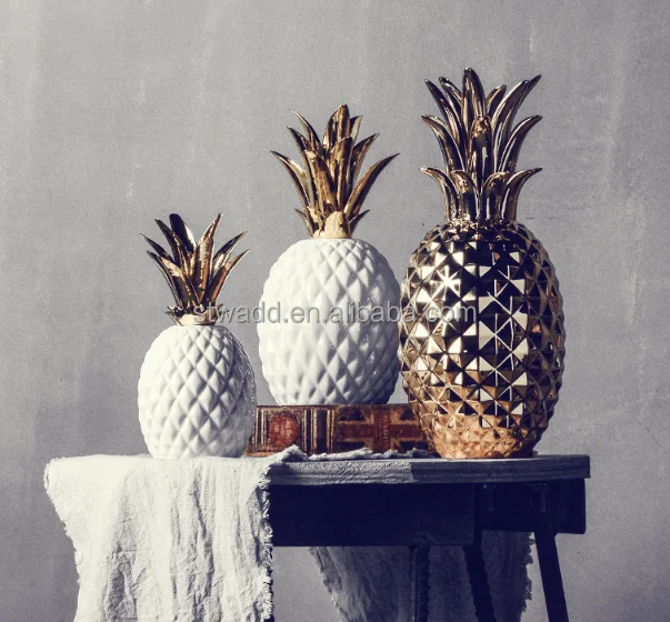 stwadd color glazed ceramic home decoration ceramic pineapple