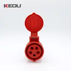 KEDU 16A 6h 400V 3P+PE IP44 Industrial Socket With Wiring Quick Connection