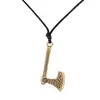 Evil Spirit Jewelry Black Wax Cord Adjustable Raytheon Lucky Axe Amulet Boys Totem Viking Axe Charm Necklace for Men