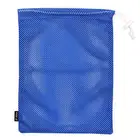 Blue Color Sports Outside Shopping Bag.Nylon polyester Mesh Net Bag With Drawstring