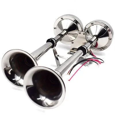 12V Marine Electric Double Horn Trumpet For Boat Yacht Stainless Steel Wonderful
