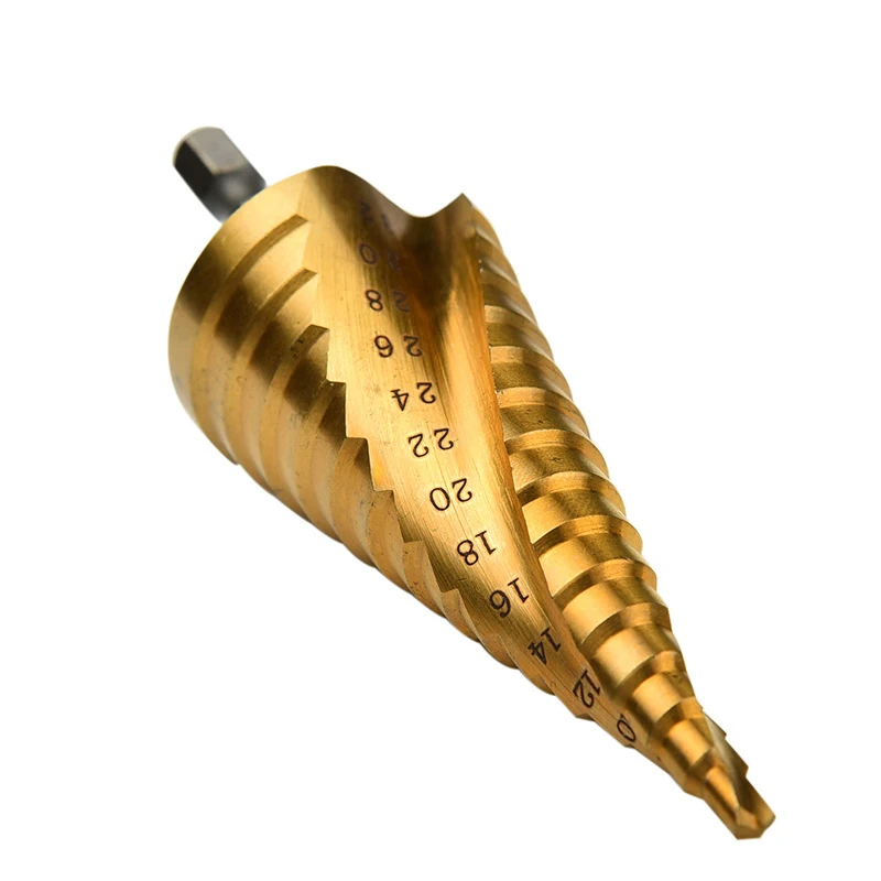 06 MPT 3Pcs HSS Spiral Grooved Center Drill Bit Pagoda Shape Hole Cutter 4-32 4-20 4-12mm Carbide Titanium Step Cone Drill Bit Set