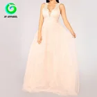 lady fashion elegant owns dresses blush sleeveless wrap maxi long dress in lace