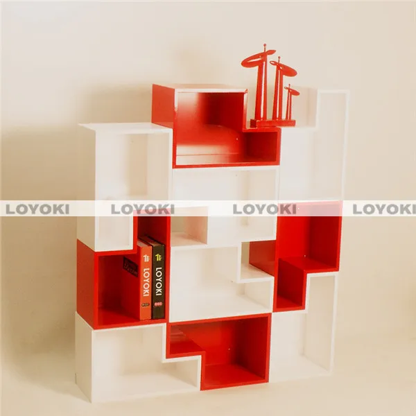 wooden Cube Shelf wall mounted newspaper racks foldable shopping plastic pp box