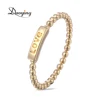 Popular rose gold plated 18k gold plated tiny copper beaded fashion engraved ring