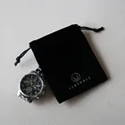 Mini Black Custom Printed Jewelry Packaging Velvet Gift Bags