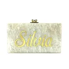 Guangzhou factory custom name clutch bag, ladies acrylic clutch bag OC3417