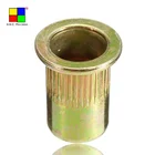 Brass Steel Flat Head Threaded Blind Tubular Rivet Nut Inserts
