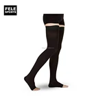 Open Toe thigh High Firm Support 20-30 mmHg Gradient Compression Stockings with Silicone Band