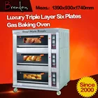 Luxury Triple Deck Six Trays Gas Baking Oven Bakery Equipment