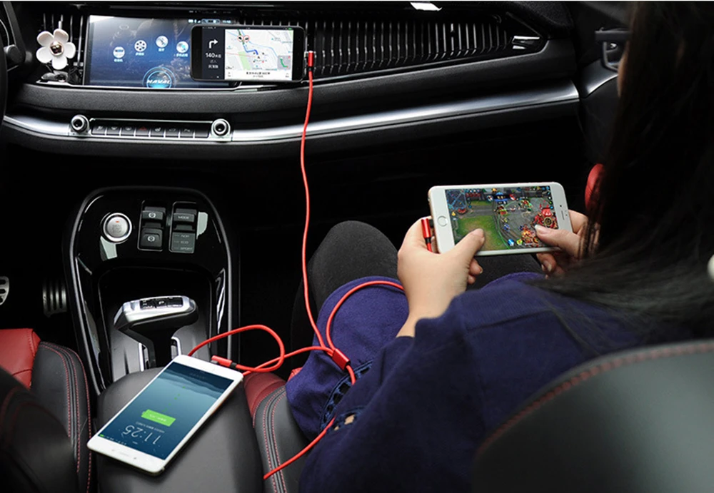 Wholesale 2.4A Fast Charger L Shape Type C Phone Charging 3 in 1 Micro USB Cable for iPhone Huawei Samsung - ANKUX.COM