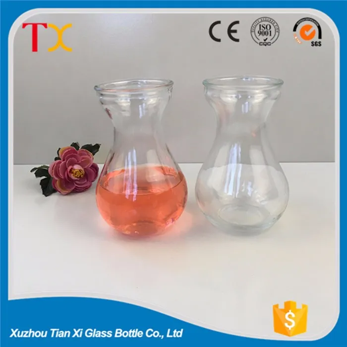 400ml wide mouth clear glass vase