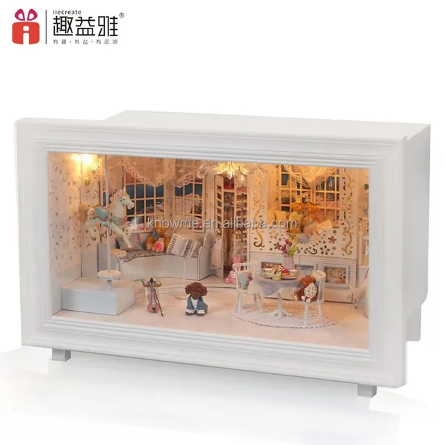 happy birthday gift wooden play toy doll house for girls with
