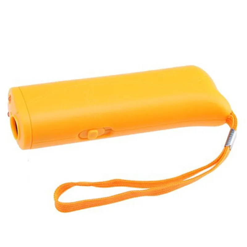 New 1PCS Dog Pet Ultrasonic Aggressive Dog Repeller Yellow Train Stop Barking Training Device LED Light