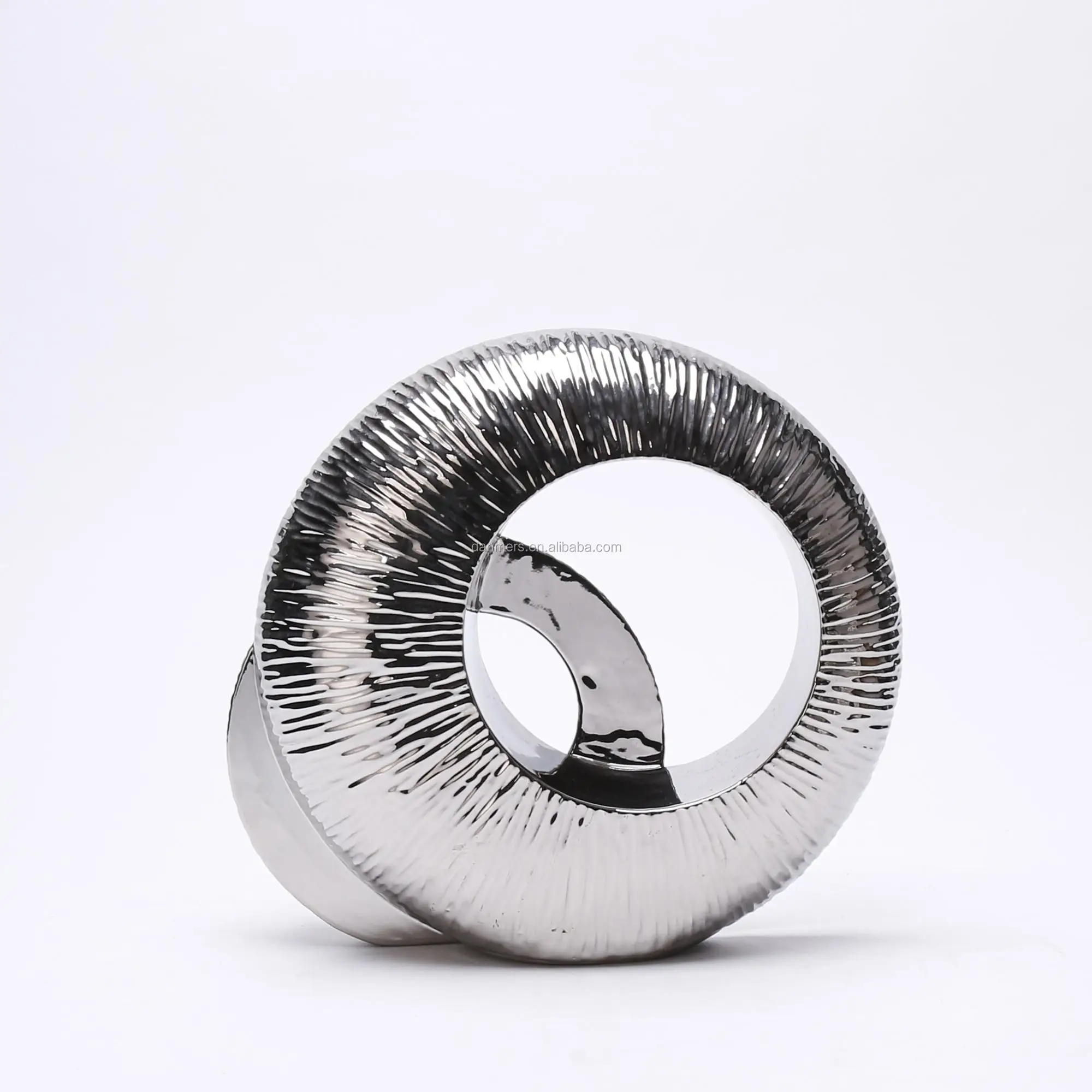 Modern gift silver plating china ceramic home decoration pieces luxury home decor vases