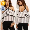 Multicolor Figure Printed Cold-shoulder Sexy Fashion Top For Lady Manufacture Women Wholesale Fashion Women Apparel(TF0571B)