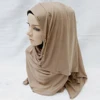 Whosale graceful single Jersey Beaded Muslim Attire Hijab Islam Scarf for muslim hijab