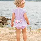 Toddler Girls Peplum Skirt One Piece Rash Guard Swimsuit