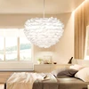 ZhongShan Factory Cozy E27 White/Gray/Pink Goose Feather Glass Chandelier 7W 9W 18W 45W Pendant Chandelier Light