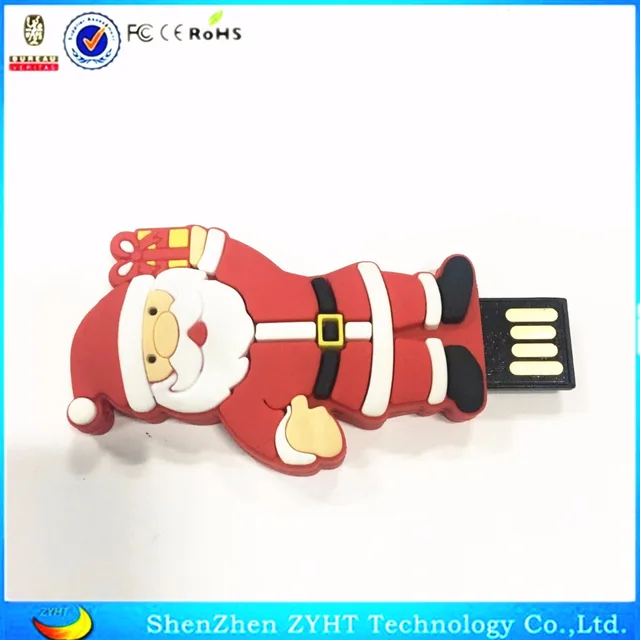 santa claus shape custom pvc usb flash drives bulk cheap