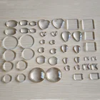 Wholesale transparent clear round square heart shape flat glass cabochon for jewelry making