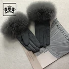 wholesale elegant fashion comfortable women fox fur cuff gloves