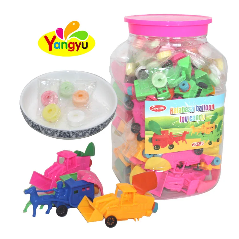 Bottle Packing Kalabasa Balloon Car Confectionery Toys For Kids