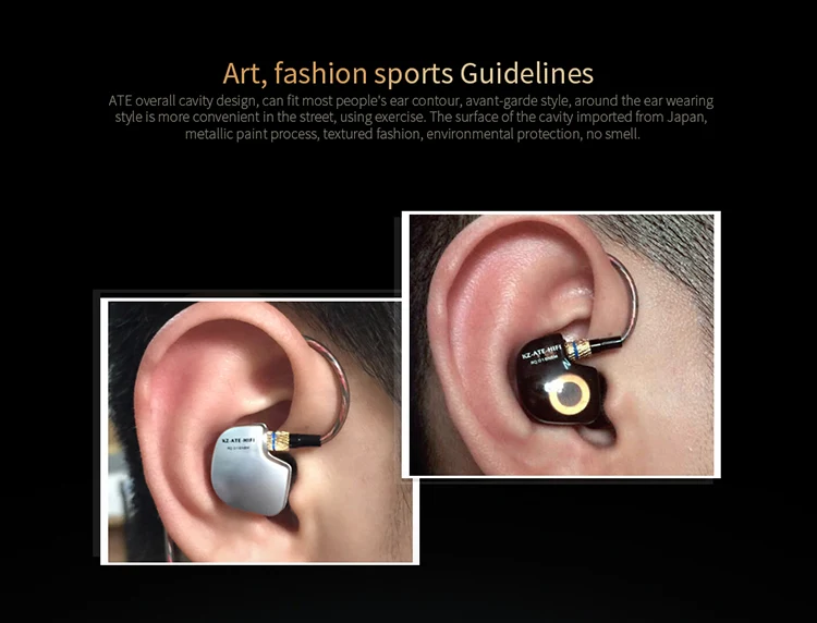 KZ ATE Wired Headphone HiFi Sport Headphones In Ear Earphone For Running With Microphone Headset music Earbuds - ANKUX.COM