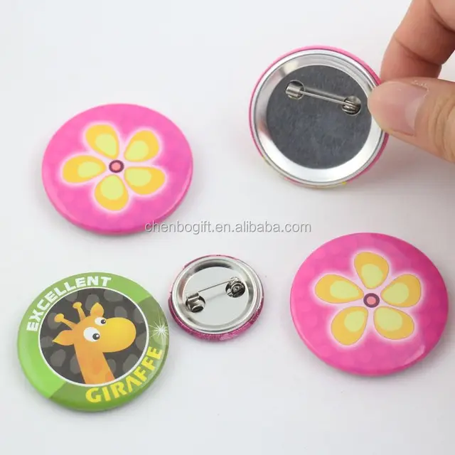 hot sale promotional gift tinplate button badge, round pin badge